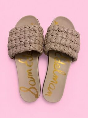 Sam Edelman Braided Slide Sandals in Taupe